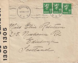1939 NORWAY - GB…PC66 OPENED BY CENSOR..