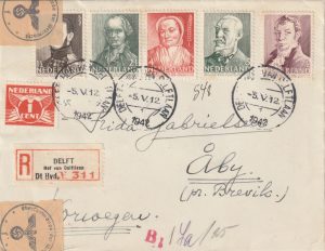 1942 NETHERLANDS - NORWAY..REGSITERED CENSORED..
