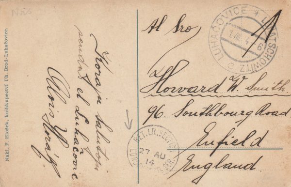 1914 AUSTRIA - GB..WW1 RETURNED MAIL..