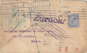 1914 GB - RUSSIA..WW1 UNDELIVERABLE & HELD UNTIL 1920..