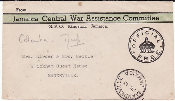 JAMAICA {WW1 CENTRAL WAR ASSISTANCE COMMITTEE]