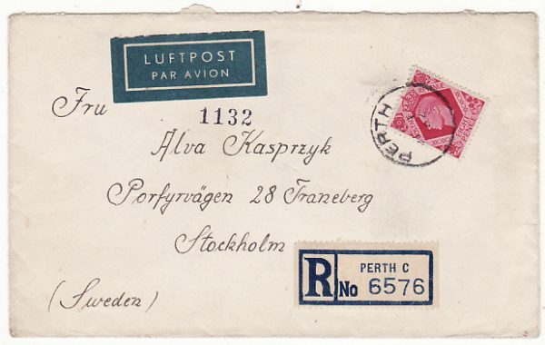 GB-SWEDEN [UNDERCOVER MAIL POLISH FORCES REGISTERED AIRMAIL]