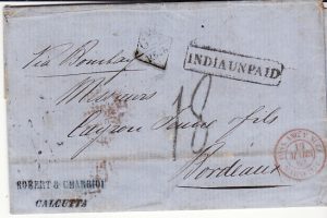 INDIA - FRANCE...1862 PRE-STAMP INDIA UNPAID...