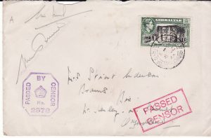 GIBRALTAR - GB...WW2 GOVERNORS CENSOR...