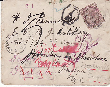 GB - INDIA..BOER WAR INDIAN CONTINGENT MAIL FOUND OPEN & DAMAGED...
