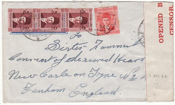 EGYPT - GB …WW2 AIRMAIL DOUBLE CENSORED in EGYPT & PALESTINE …