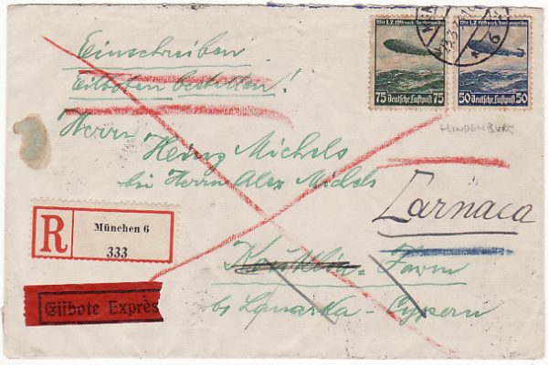 GERMANY - CYPRUS...REGISTERED EXPRESS AIRMAIL…