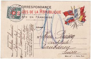 FRANCE - SWITZERLAND…WW1 FRENCH "I AM WELL" CARD TAXED...