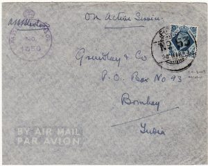 CYPRUS - INDIA…WW2 CENSORED AIRMAIL with INDIAN FPO 53..