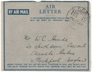 CYPRUS - GB WW2 AIR LETTER from INDIAN FPO 12…