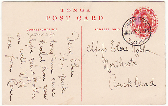 TONGA-NEW ZEALAND [PICTURE POSTCARD-SHIPPING]