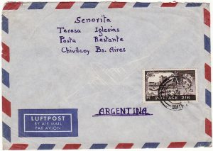 GB -  ARGENTINA …AIRMAIL at 2/6 RATE ....