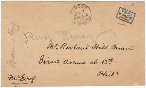 USA [1859 BLOOD'S PENNY POST LOCALLY USED ENVELOPE]