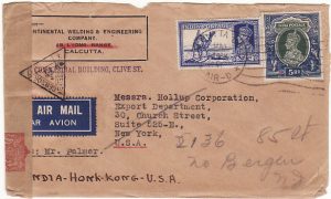 INDIA - USA….WW2 TRANS PACIFIC CENSORED AIRMAIL…