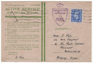 GREAT BRITAIN…WW2 HONOUR ENVELOPE used DURING "D" DAY SECURITY PERIOD…