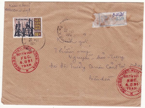 SOUTH VIET-NAM….REGISTERED MILITARY MAIL…