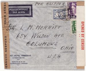 NED. EAST INDIES-USA.. WW2 AIRMAIL PER CLIPPER & DOUBLE CENSORED in NEI & AUSTRALIA..