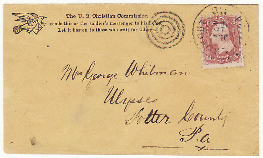 USA…CIVIL WAR US SANITARY COMMISSION SOLDIERS MAIL from HOSPITAL..