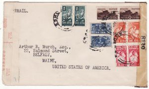 SOUTH AFRICA-USA ...WW2 ZULULAND NATAL AIRMAIL & DOUBLE CENSORED