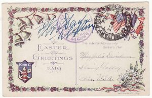 USA..WW1 FORCES in FRANCE on EASTER GREETINGS CARD..