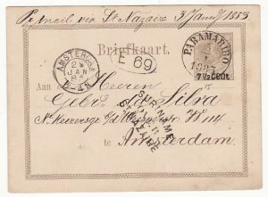 NED. WEST INDIES...SURINAME POSTAL STATIONARY to HOLLAND..
