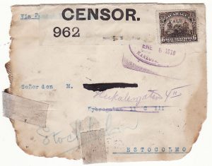NICARAGUA - SWEDEN...WRECK MAIL from SS NEWTON DUE to FIRE ...