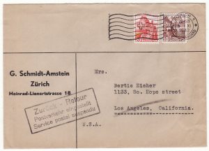 SWITZERLAND - USA…1942 SUSPENSION of MAIL to USA …