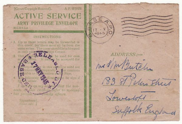 GREAT BRITAIN…WW2 HONOUR ENVELOPE cancelled in BRUSSELS…