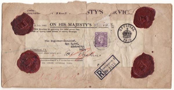 GREAT BRITAIN..O.H.M.S REGISTERED NAVAL MAIL..
