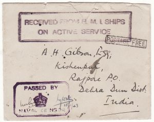 INDIA …WW2 INDIAN NAVAL MAIL...