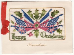 AUSTRALIA … A.I.F. FORCES in FRANCE.. SILK CHRISTMAS GREETING CARD...