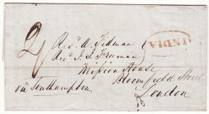 INDIA - GB...1845 PRE-STAMP from MADRAS to LONDON...