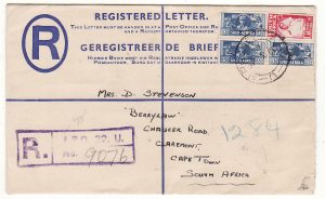 EGYPT - SOUTH AFRICA...WW2 SOUTH AFRICAN FORCES REGISTERED AIRMAIL ...