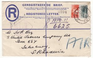 ITALY - SOUTH RHODESIA...WW2 SOUTH AFRICAN FORCES REGISTERED AIRMAIL...
