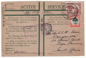 EGYPT - SOUTH AFRICA…WW2 SOUTH AFRICAN FORCES DOUBLE CENSORED AIRMAIL..