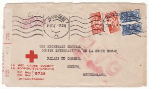 SOUTH AFRICA - SWITZERLAND... WW2 RED CROSS O.A.T.