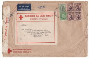 AUSTRALIA - NEW ZEALAND…WW2 RED CROSS HQ MELBOURNE to RED CROSS