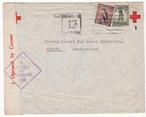AUSTRALIA - SWITZERLAND…WW2 NED. INDIES RED CROSS in MELBOURNE to RED CROSS