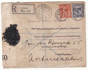 G B - NETHERLANDS… WW1 REGISTERED CENSORED & with WAX SEAL CENSORSHIP..